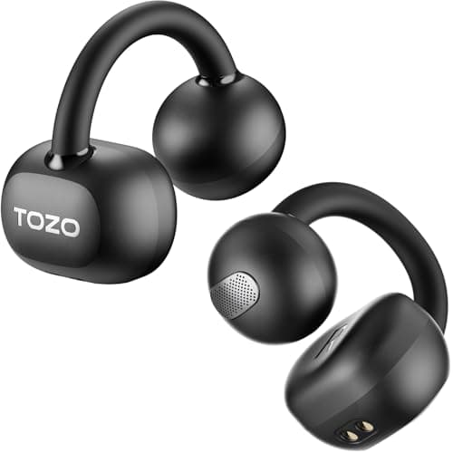 TOZO OpenEarRing True Wireless Open-Ear Clip-On Earbuds for Small Ears
