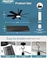 NWOP 28-Inch Plug-In Outdoor Ceiling Fan with Remote Control and 3CCT LED