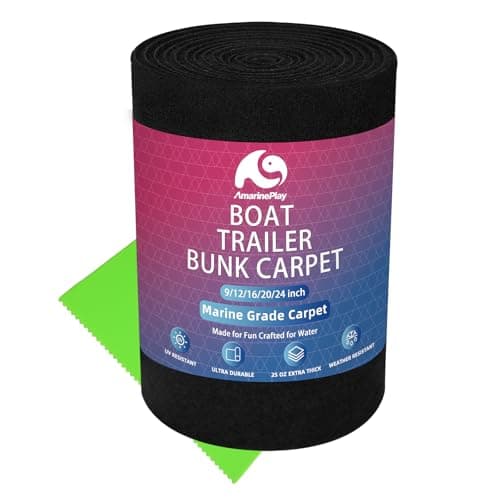 AmarinePlay 12 Inch x 13 ft Recycled Polyester Marine Grade Boat Trailer Bunk Carpet