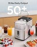 EUHOMY 35-Pound Compact Pebble Ice Maker with 1.1-Liter Water Reservoir