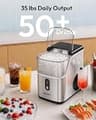 EUHOMY 35-Pound Compact Pebble Ice Maker with 1.1-Liter Water Reservoir