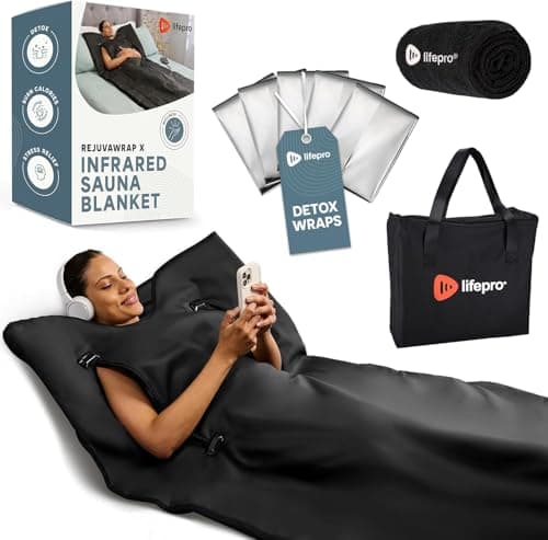 LifePro RejuvaWrap Infrared Sauna Blanket with Dual Zippered Arm Holes
