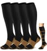 ACTINPUT Copper Infused Compression Socks 15-20 mmHg Circulation (4 Pairs)