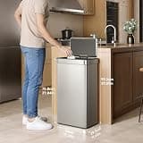 EKO Nova 21-Gallon Space-Efficient Rectangular Touchless Sensor Trash Can