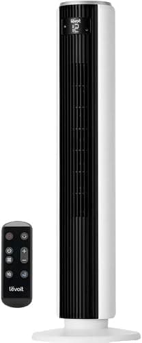 LEVOIT Bladeless Bedroom Tower Fan with Sleep Mode and 90-Degree Oscillation