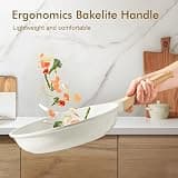 Sensarte 9.5-Inch Nonstick Ceramic Omelet Pan with Removable Bakelite Handle