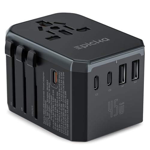 EPICKA 45W GaN Universal Travel Plug Adapter with PD & QC Fast Charging