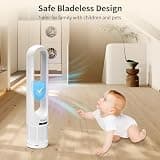 Hiluce 3-in-1 Bladeless Fan, Room Space Heater, and HEPA Air Purifier Combo