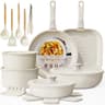Astercook 23-Piece Nonstick Ceramic Cookware Set with Detachable Handles