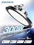 ELEKICO 300W UFO LED High Bay Light, 45,000lm 5000K Heavy-Duty Commercial Fixture