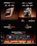 KAMRUI E3B Zen 3 Office Mini PC, AMD Ryzen 7 7730U, 16GB RAM, 1TB SSD, Wi-Fi 6