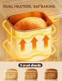 Neretva 20-in-1 Automatic Bread Maker with Dual Heaters and Ceramic Pan