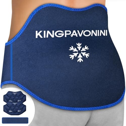 KingPavonini Extra Large Gel Pack Set for Back Pain Relief with Extension Strap