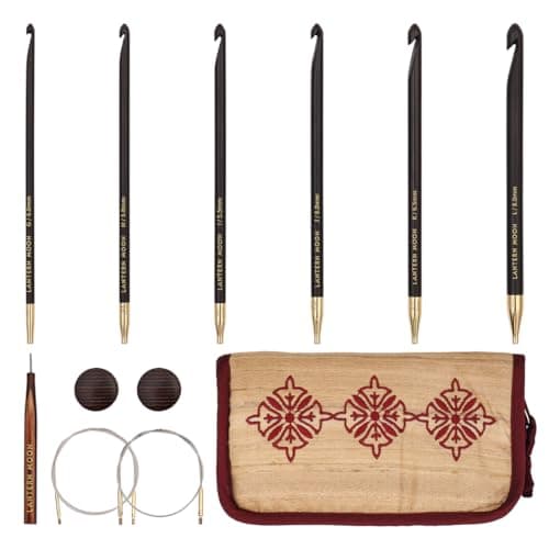 Lantern Moon Bequest Ebony Wood Interchangeable Tunisian Crochet Hook Set