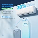 ROVSUN 9,000 BTU WiFi Enabled Ductless Mini Split AC and Heater with Installation Kit