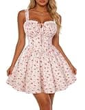 Scarlet Darkness Floral Corset Mini Dress with Ruched Front Bodice