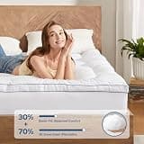 BEDLORE Extra Thick 3D Snowflake Fleece Bamboo Pillow Top Pad King Size