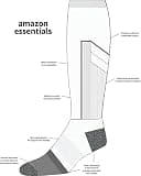 Essentials Men's Knee High Graduated Mild Compression Socks Cotton Blend
