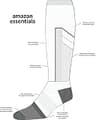 Essentials Men's Knee High Graduated Mild Compression Socks Cotton Blend