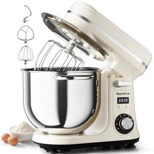 Neretva 6.34-Quart Professional DC Motor Stand Mixer with Retro Aesthetics