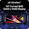 LG UltraGear 34G600A-B 34-Inch WQHD 160Hz 1800R Curved Ultrawide Gaming Monitor
