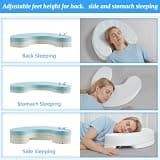 PYURIFAI Adjustable Memory Foam Side Sleeper Pillow With Arm Hole Design