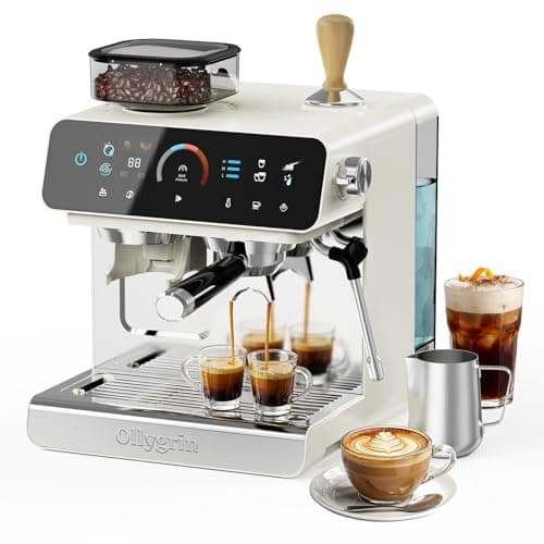 Ollygrin Semi-Automatic 20-Bar Espresso Machine with Built-in Grinder