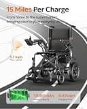 Juswell Heavy-Duty Foldable Motorized Wheelchair, Dual 500W Motor, 350 lbs