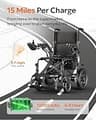 Juswell Heavy-Duty Foldable Motorized Wheelchair, Dual 500W Motor, 350 lbs