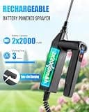 Sylsmart 2-Gallon Dual-Battery Powered Sprayer with 31-Inch Telescopic Steel Wand