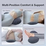 Memory Foam Cooling Lumbar Waist Bolster Pillow for Bed, Car and Sofa
