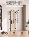 Cofiyard Swedish Ladder Wall Gym with Comprehensive Exercise Straps Package