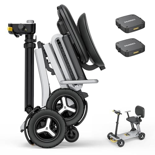 PAISEEC L5 Luxury One-Second Folding Travel Mobility Scooter, 30-Mile Range