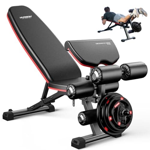 Harison Adjustable Weight Bench with Leg Extension and Preacher Curl Pad