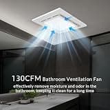 Welnek Ceiling Vent Fan Combo with 6500K 1200Lm LED Light for Moisture, 130 CFM