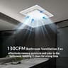 Welnek Ceiling Vent Fan Combo with 6500K 1200Lm LED Light for Moisture, 130 CFM