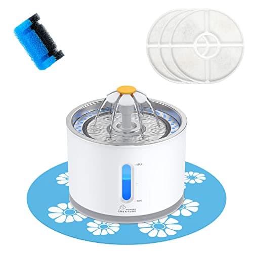 Wonder Creature Stainless Steel Cat Water Fountain with Water Shortage Alert 2.4L