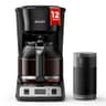 ecozy 12-Cup Programmable Drip Coffee Maker with Integrated Electric Bean Grinder