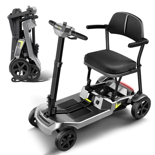 SCOOTNGO Lite 4-Wheel Folding Travel Trolley Mobility Scooter, 15-Mile Range