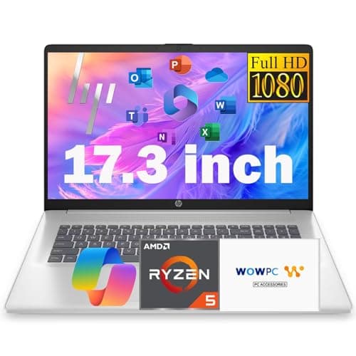 HP 17.3-Inch FHD Business Laptop, AMD Ryzen 5 7430U, 8GB RAM, 756GB Total Storage