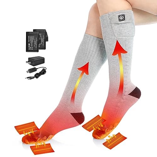 SAVIOR HEAT 150°F Fast Heating Coolmax Electric Heated Socks with LED Display