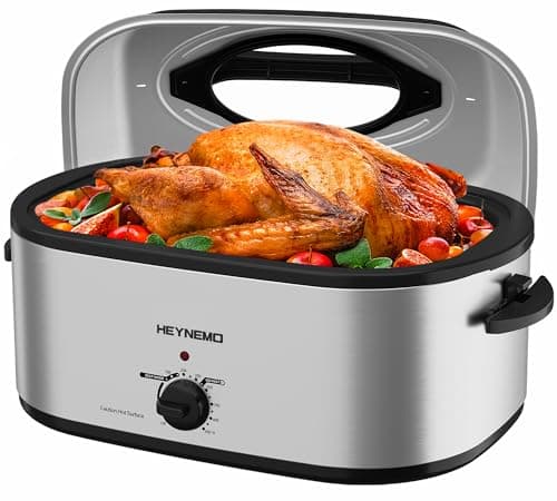 Premium 28-Quart High-Capacity Electric Roaster Oven with Self-Basting Lid