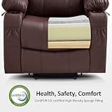 MCombo 7040 Electric Power Lift Recliner Chair with 8-Point Massage and Heat