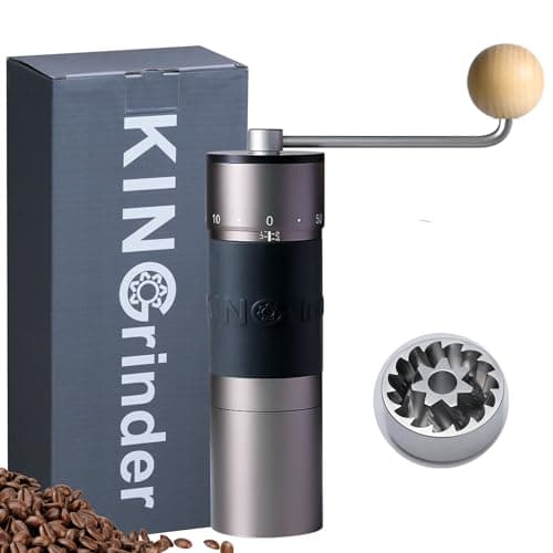 KINGrinder K6 Manual Hand Coffee Grinder with Heptagonal Steel Burrs