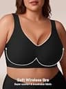 Habibee Women's Plus Size Wireless Seamless Everyday Push-Up Bralette Bra