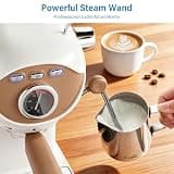 XIXUBX 20-Bar Compact Espresso Maker with PID Temperature Control and Manual Milk Frother
