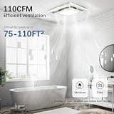 AIRNATUX Rust-Proof Metal Bathroom Exhaust Fan with 3-CCT Adjustable LED, 110 CFM