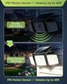 Daphino 2500LM 3-Head Wide Angle Solar Motion Sensor Street Area Light