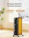 Pelonis 1500W Oil-Filled Radiator Space Heater for Large Rooms with Dual Controls