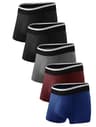 TIICHOO Washable Fecal Incontinence Boxer Briefs for Men, 5-Pack, Assorted